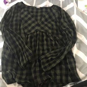 Old navy green plaid tunic